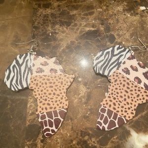 African Map Earrings